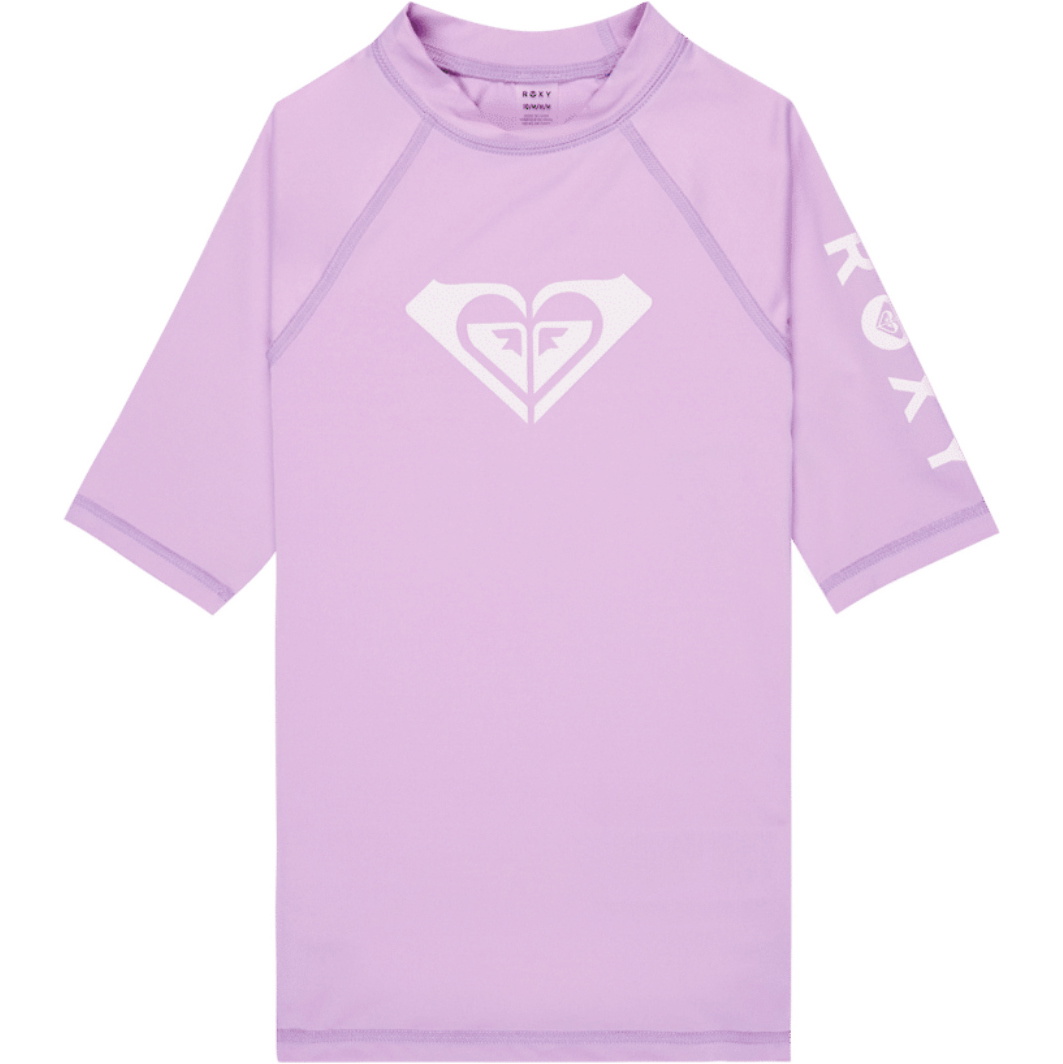 2026 Roxy Junior Whole Hearted Short Sleeve Rash Vest ERGWR03491 - Crocus Petal
